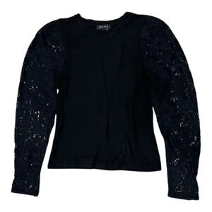 1. State Rich Black Lace Sleeve Jumper S